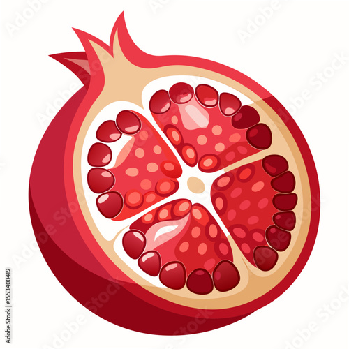 Pomegranate full
 white background
