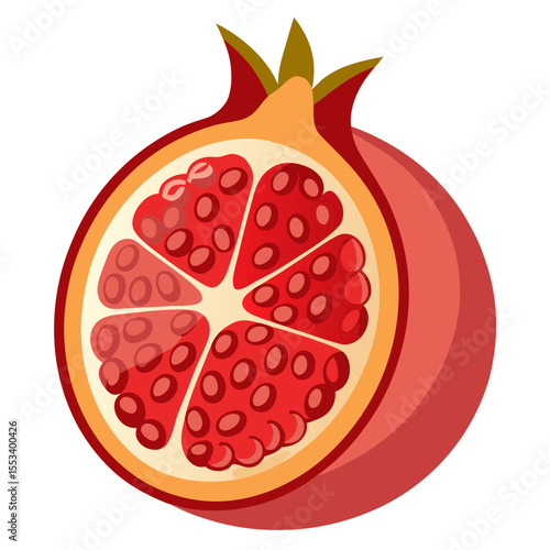 Pomegranate full
 white background
