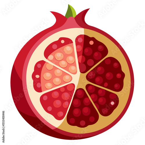 Pomegranate full
 white background
