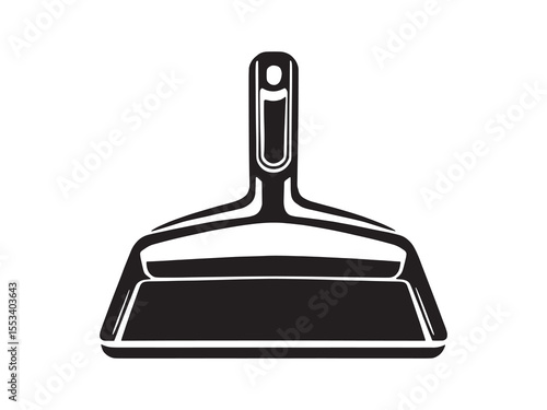 minimalist dustpan icon line art design