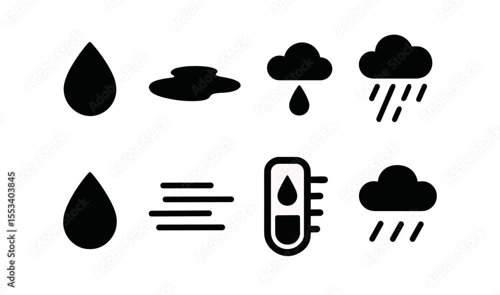 Weather silhouette icon set. rain, cloud, forecast silhouette icons collection Weather silhouette icon set. rain, cloud, forecast silhouette icons collection