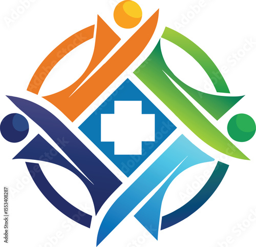 abstract unity and social issues  organization logo vector art