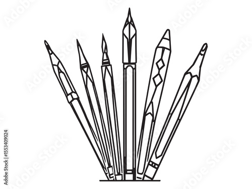 Minimalist Pen Sketch Vector Illustration