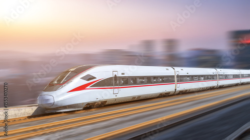 Fototapeta Naklejka Na Ścianę i Meble -  High-Speed Train in Motion