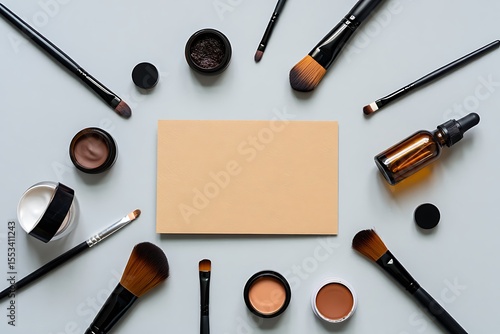 Professional makeup brush set with essential cosmetic tools for eye, face, and powder application