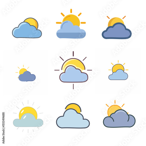 Cloud and sun icon 雲と太陽のアイコン