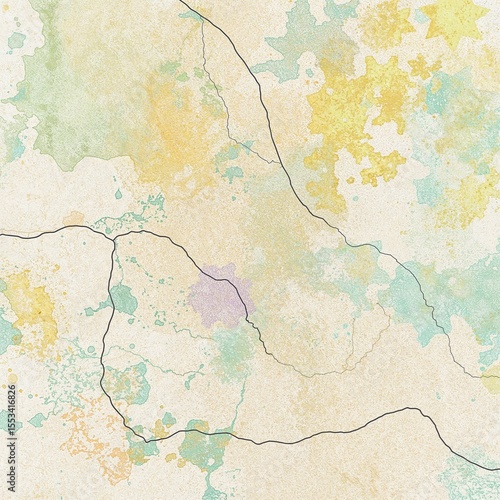 Bulletin board pins line art style with watercolor textures illustration