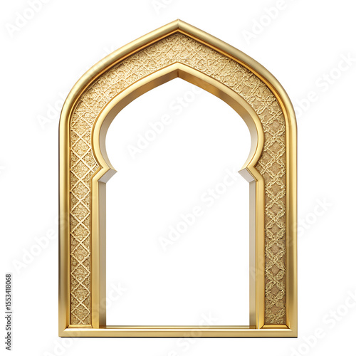 Elegant golden islamic arch png