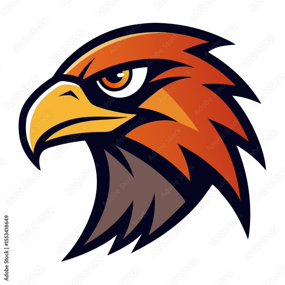 Obraz premium Aggressive stylized hawk head mascot logo design