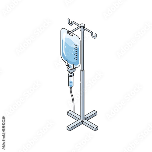 IV drip stand used for delivering fluids to patients.