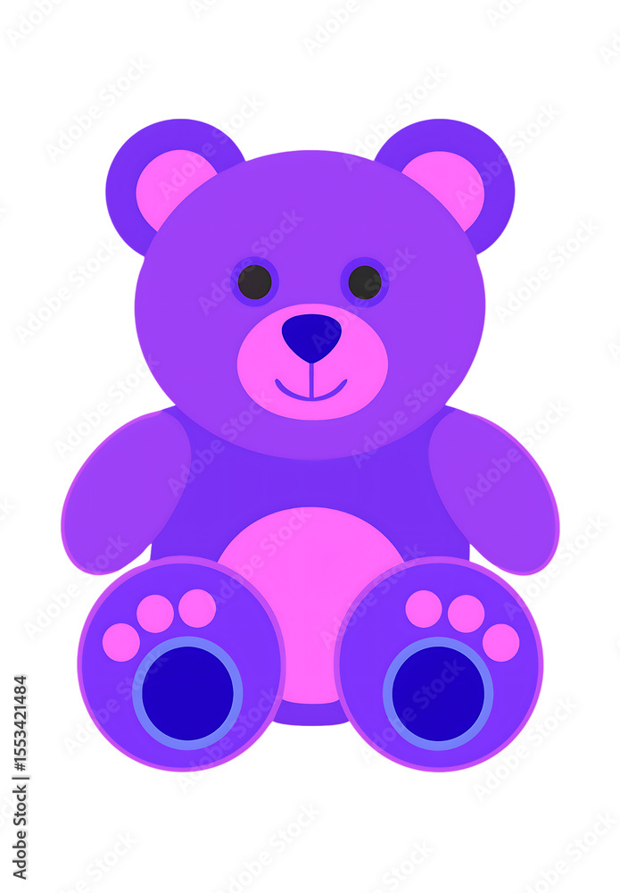 Obraz premium Ursinho de pelúcia roxo. Teddy bear. PNG