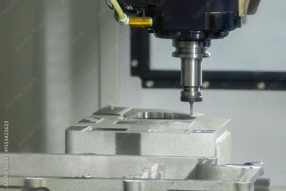 The CNC milling machine finish cut the aluminum housing parts with flat nose end mill tool. The CNC milling machine finish cut the aluminum housing parts with flat nose end mill tool.