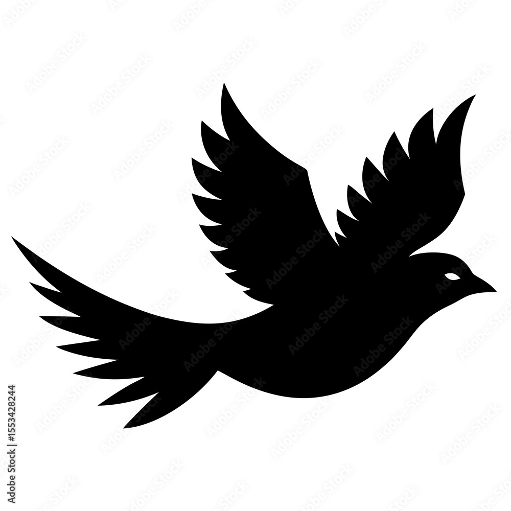 Fototapeta premium silhouette of flaying bird