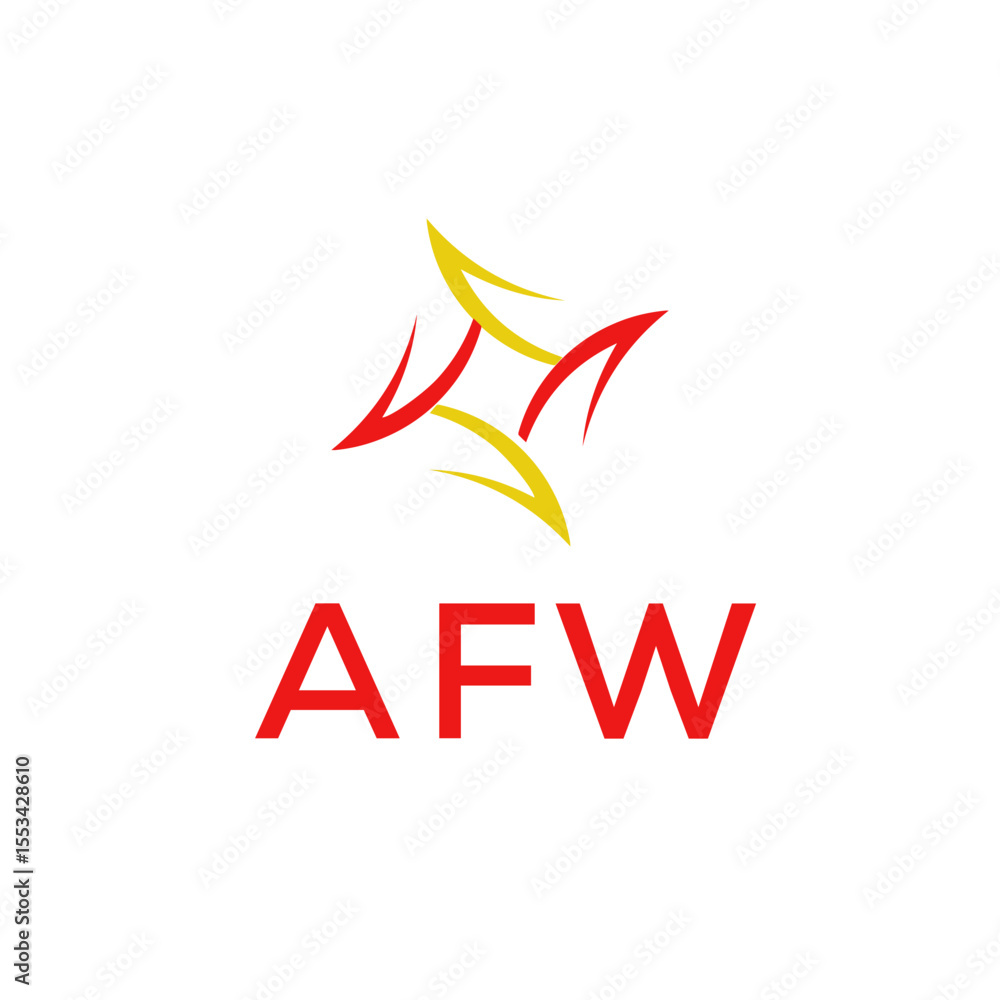 Fototapeta premium AFW Simple letter logo vector design template.