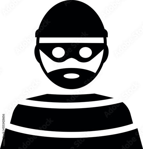 Masked robber icon or Thief symbol.