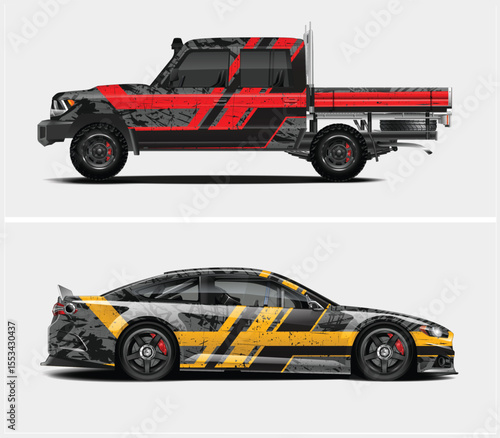 Custom Car Wraps for Pickup Truck and Sports Car