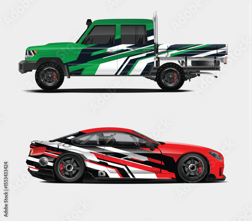 Custom Car Wraps for Pickup Truck and Sports Car