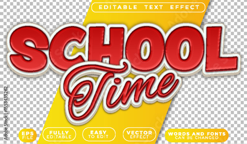  School Education Student Classroom Learning Time Editable Vector Text File