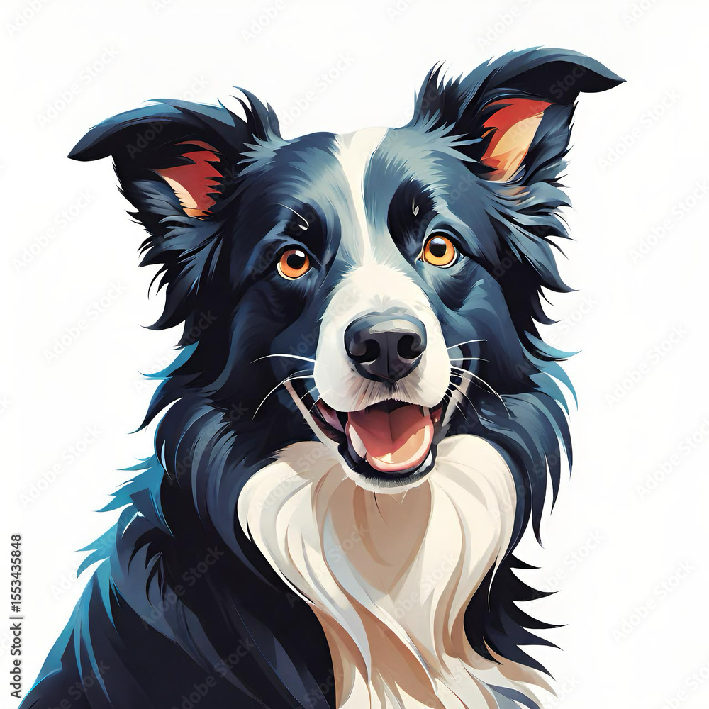 Fototapeta premium border collie portrait isolated on a white background