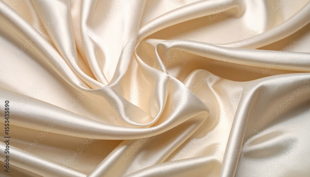 Fototapeta premium Cream Satin Fabric Texture Close Up