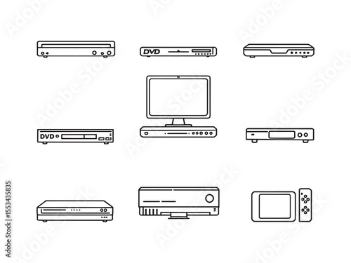 Stylish DVD player contour vector image