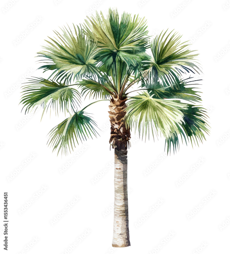 Obraz premium PNG Trachycarpus Fortunei palm tree illustration arecaceae botanical.