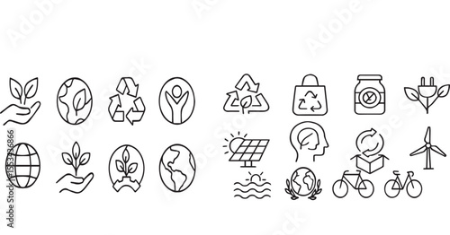 Fair Trade Line Icons - Ethical & Sustainable Vector Pictograms (Eco-Friendly, Global Responsibility) - Thin Linear CSR & ESG Illustrations