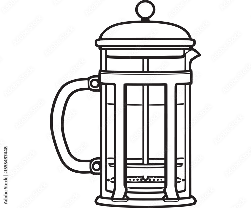 Stylized coffee maker vector line art design graphic Stylized coffee maker vector line art design graphic