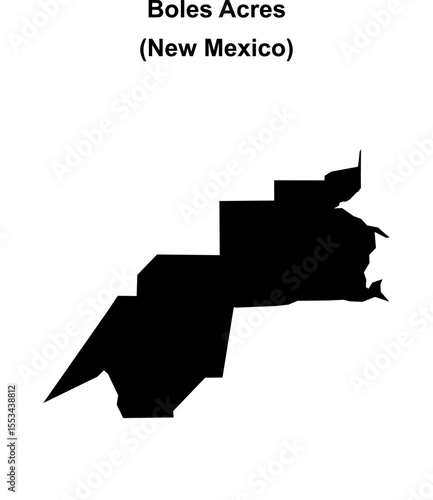 Boles Acres (New Mexico) blank outline map