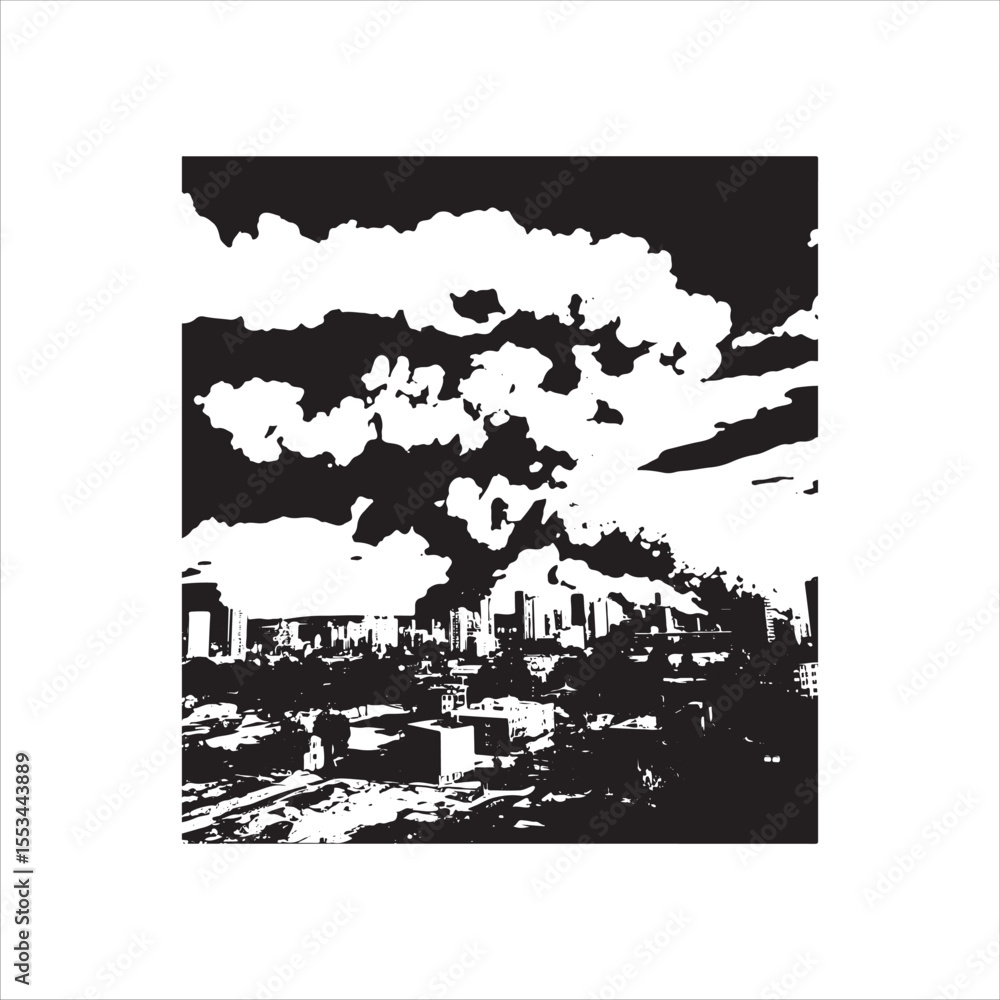 Fototapeta premium FIRE COULD ART DESIGN BLACK AND WHITE