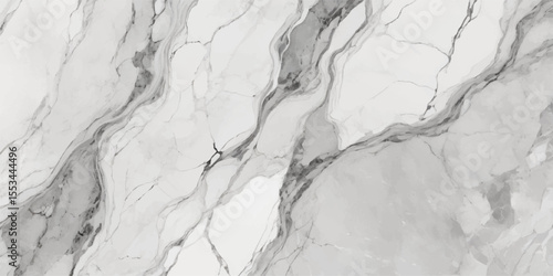 Abstract light gray marble texture with dark veins isolated on white background
