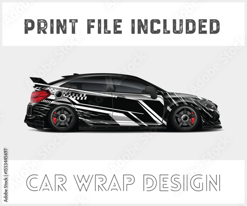Print File Included Car Wrap Design Stylish black