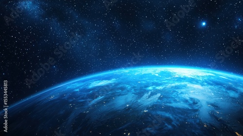 Stunning View of Earth from Space with Starry Background