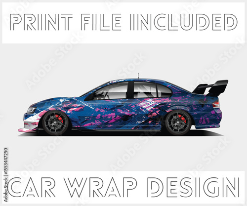 Print File Included Car Wrap Design Colorful abstract