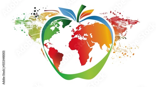 Red Education Apple Symbol on Stacked Books with Graduation Cap and Pencil, Minimalist Knowledge Icon on Chalkboard Background for Academic Branding and Teacher Appreciation