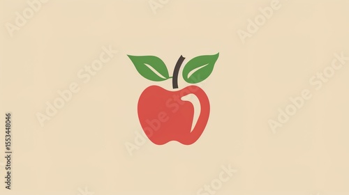 Red Education Apple Symbol on Stacked Books with Graduation Cap and Pencil, Minimalist Knowledge Icon on Chalkboard Background for Academic Branding and Teacher Appreciation