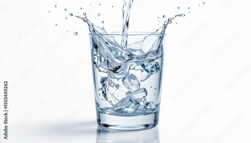 Refreshing Cold Water with Ice Cubes Refreshing Cold Water with Ice Cubes