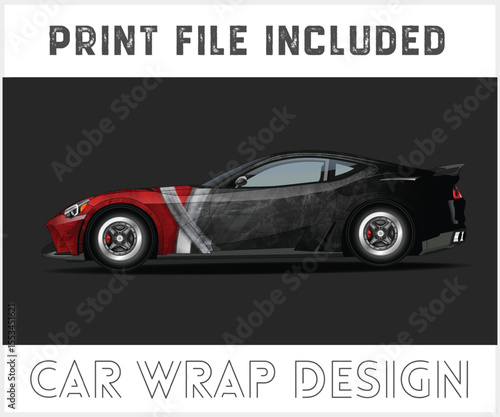 Print File Included Car Wrap Design for a Sports Car
