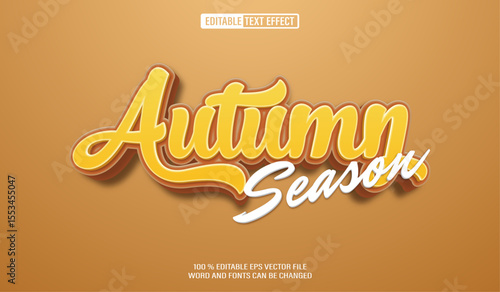 Editable 3d text style effect - Autumn Season text effect Template