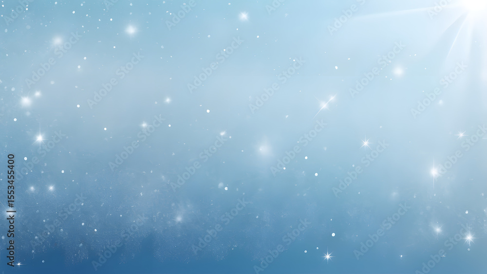 Serene Winter Sky Abstract Blue Background with Sparkling Lights Serene Winter Sky Abstract Blue Background with Sparkling Lights