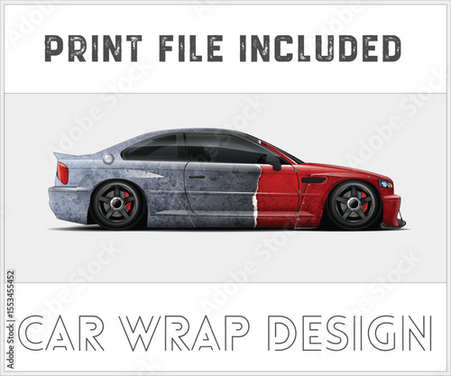 Car Wrap Design with Print File Included Two tone