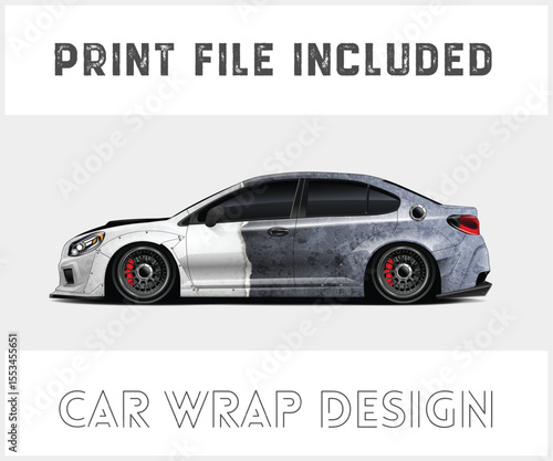 Print File Included Car Wrap Design for a Sporty Vehicle