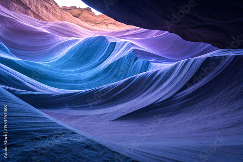 Abstract digital landscape, flowing waves, fluid motion