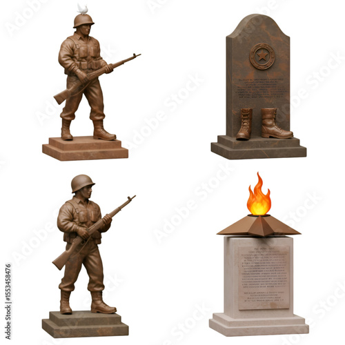 Soldier Statue Tombstone