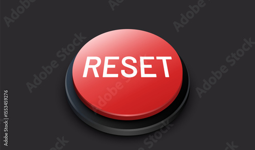 Reset button, system reset button. Vector illustration