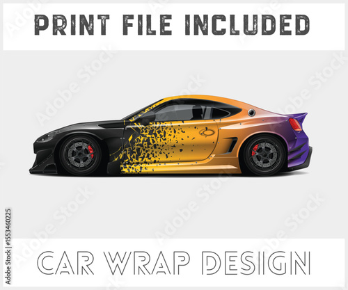 Colorful Car Wrap Design with Print File Included