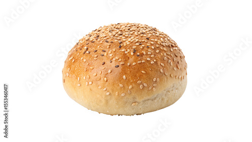 Foto bread roll covered with sesame seeds isolated on transparent background