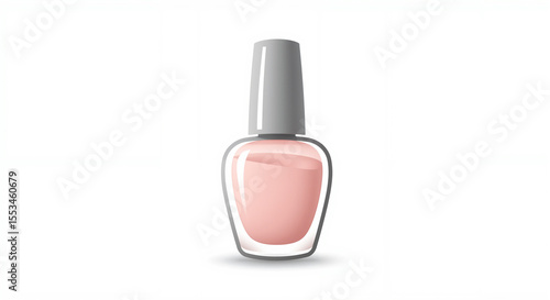 Pink nail polish bottle icon for beauty manicure cosmetics and skincare design