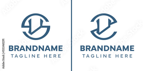 Letters SV and ZV Monogram Logo, suitable for any business with SV VS ZV VZ initials