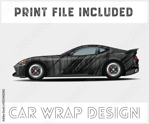 Print File Included Car Wrap Design for a Sports Car